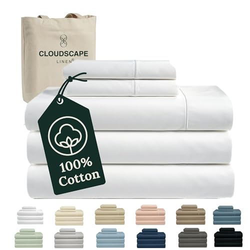 100% Egyptian Cotton Split King Sheet Set for Adjustable Bed, 5 Pcs Bedding Set, 1000 Thread Count,Hotel Quality, Silky Soft, Breathable and Durable, Deep Pockets up to 17, White