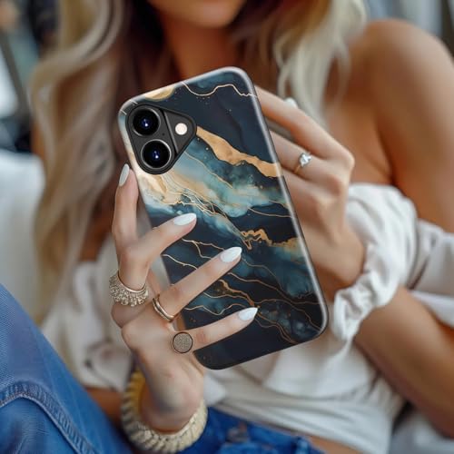 DEENAKIN Capa para iPhone 17 – Compatível com carregamento sem fio – Capa rígida de camada dupla e capa de silicone – Capa protetora à prova de choque com designs bonitos da moda para mulheres – fluxo