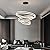 3 Ring Circular LED Pendant Chandelier, Modern Black Ceiling Light, Dimmable 3000K-6500K Hanging Light Fixture for Dining Room, Kitchen Island, Living Room, Studyroom, with Remote Control