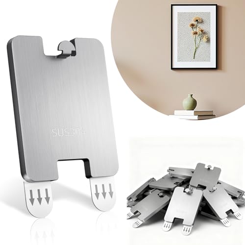 GearFusion 8Pcs Picture Hanging Hooks for Drywall, Damage Free Picture Hangers Without Nails,...