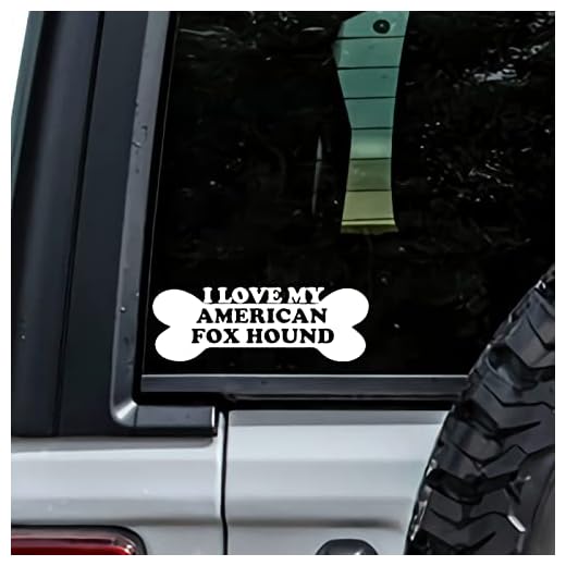 MHDStickerCo I Love My American Fox Hound Dog Bone Vinyl Decal Sticker Custom Truck Bumper Window Laptop Car Notebook Mug Tumbler Gift Family