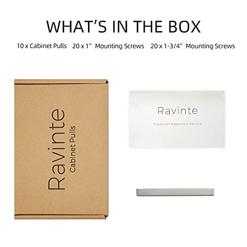 Image of Ravinte 10 Pack 6 Inch Square Cabinet Pulls Brushed Nickel Stainless Steel Kitchen Drawer Pulls Cabinet Handles 6 inchLength,3.75 inch Hole Center