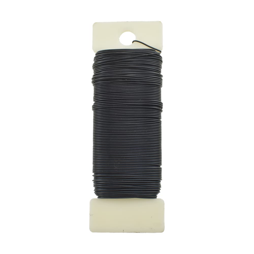 HAHIYO 22Gauge Black 1Roll Total 38Yards(115Feet) Metal Floral Wire Flexible Paddle Wire Florist Wire Garden Wire for Crafts Christmas Wreaths Tree Flower Arrangement Bouquet Wrapping Wedding DIY