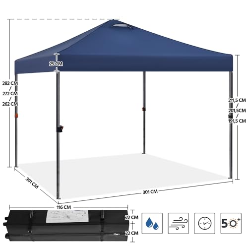 Tente pliante 3x3m imperméable Yaheetech avec sacs de sable de lestage