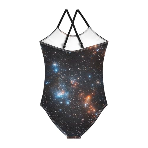 Sky Starry Girls One Piece Swimsuits Summer Quick Dry Beach Bathing Suit2