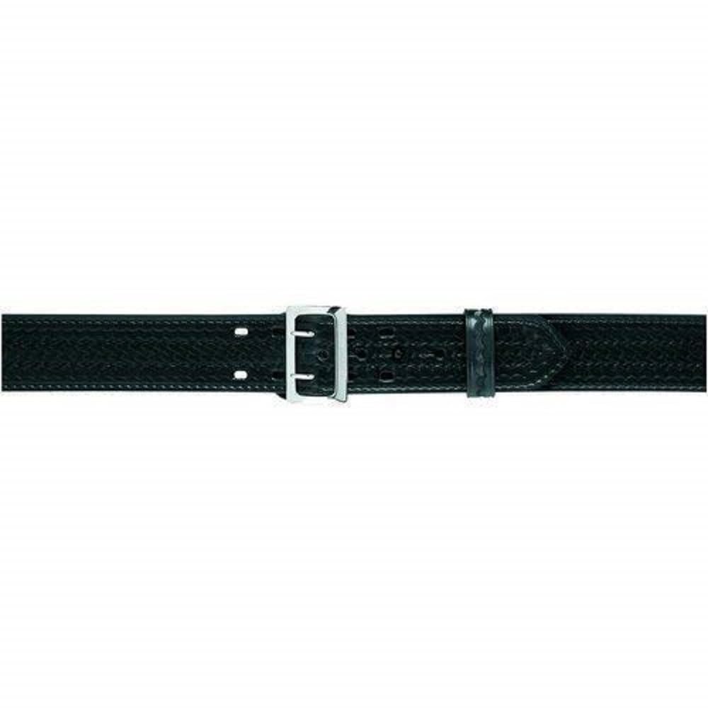 Safariland BIANCHI 875 Duty Belt Edge Stitch, Plain Black, Chrome Buckle, Size 36