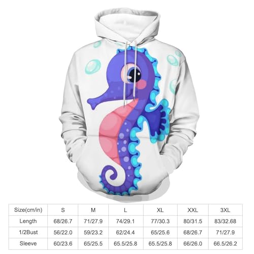 Hoodie hippocampe unisexe sweat à capuche confortable taille S pour homme et femme