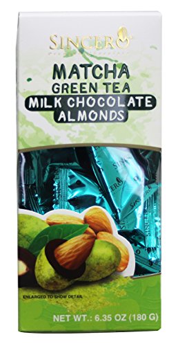 Matcha Green Tea Premium Chocolate Almonds 30 pcs / 6.35 oz (Milk Chocolate)