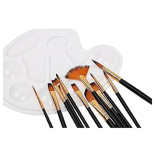 Image of Professional 12 Pcs Artist Paint Brush Set with Wide & Fine Tip Nylon Hair Brushes for Acrylic Watercolor Oil Painting Canvas Craft DIY Art Supplies