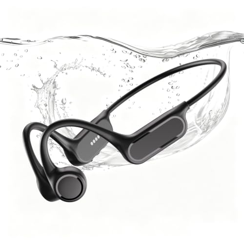 Opinta Swimming Headphones, IPX8 Waterproof Bone Conduction Headphone Wireless Underwater Earbuds with 32GB Memory for Swimming, Cycling, Marathon