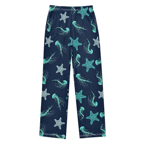 ZZXXB Jellyfish and Starfish Boys Long Pants Soft Trousers Elastic Waist Kids Lounge Bottoms with Pockets S-XL