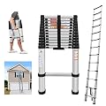 Telescoping Ladder 16 FT Extension Ladder Aluminum Collapsible Ladders Attic Ladder Telescopic Extendable Ladders for Home, Multi-Purpose Ladder for Roof RV or Outdoor Work, 330 Pound Capacity, EN131