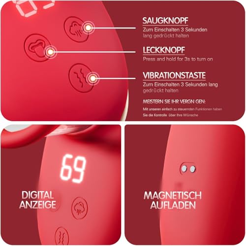 KELESTA Sauger Vibrator Sex Spielzeug für die Frau mit Removable Cup, 3 Saugstärken & 9 Vibrationsmodi, 360° rotierend, Klitoris Stimulator, Sexspielzeug für Paare