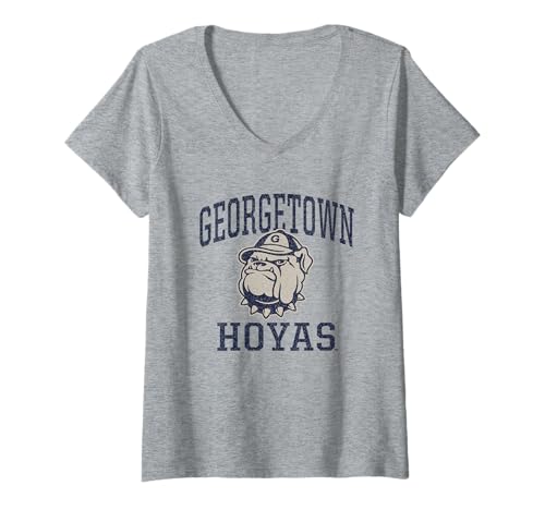Womens Georgetown Hoyas Roll On Vintage Officially Licensed V-Neck T-Shirt