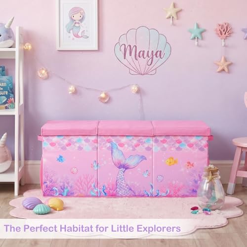 Image of Toy Box with Adjustable Divider Large Toy Chest Storage for Nursery Bedroom