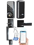 Front Door Lock Set, Keyless Entry Door Lock with Handle, APP Smart Deadbolt Electrionic Door Lock,