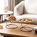 MyGift Black Metal Spiral Wire Tabletop Pizza Tray Risers Serving Display Stands, Set of 4