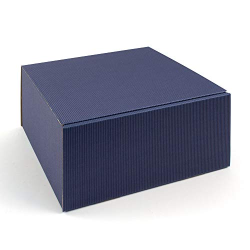 Caja de regalo cuadrada, 250 x 240 x 120 mm, 10 unidades, color azul oscuro Cover