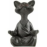 Spezielles Design: Die skurrilen Meditationskatzen sind süß und interessant. Mit geschlossenen Augen schien die Katze Zen über die Bewegung der Katzenwelt zu meditieren, und ihre dunkle Kleidung schien besonders friedlich und friedlich. Sie ist eine Katze, die in einer Yoga-Pose meditiert.