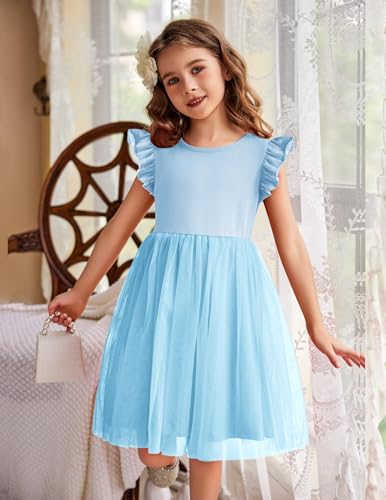 Image of Arshiner Toddler Tutu Dress Little Girls Fluffy Summer Dresses Casual Party Tulle Sundress for Kids 2-6Y