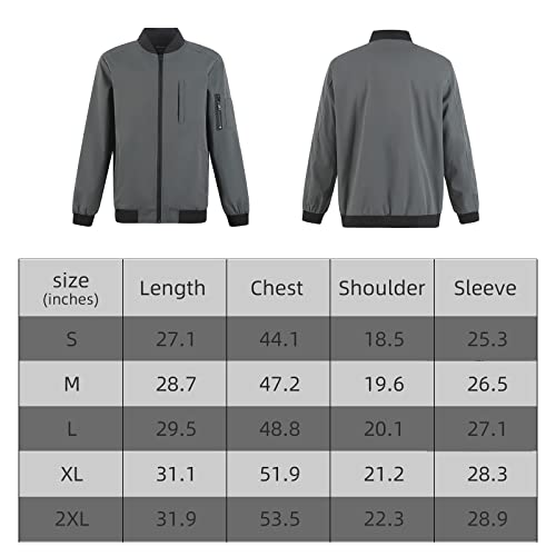 Bpkuolnn Men's Windbreaker Lightweight Jacket, Windproof Casual Bomber Jacket With 5 Pockets, Father's Day Coat With Full Zip #TOP6