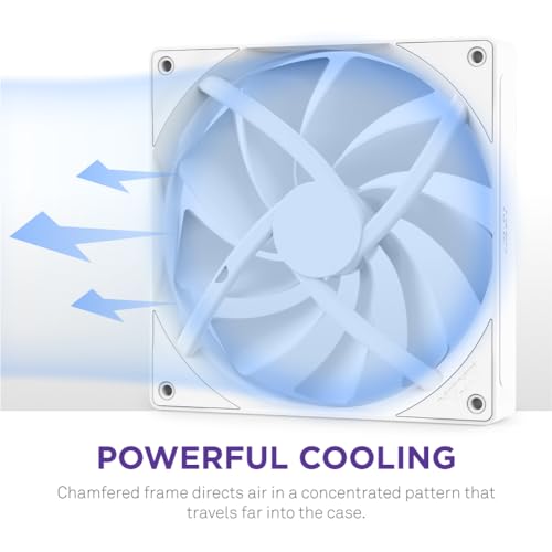 NZXT F140Q | 140mm Quiet Airflow PC Case Fan | Intake or Exhaust Operation | Beveled Frame for Concentrated Airflow | Hydrodynamic Plain Bearings | Quiet | PWM Control | White 3