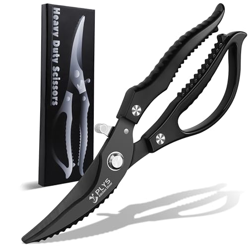 Ciseaux Cuisine en Acier Inoxydable Professionnel Ciseaux à Volaille Noir