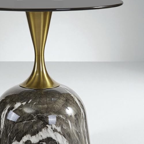 Image of The Attic Vein Luxe End Table Marble Top Stylish Design,Grey