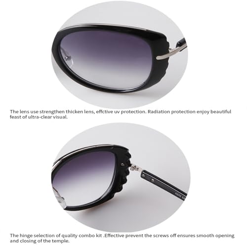 Lunettes de soleil de luxe en forme d'éventail au design rétro rouge