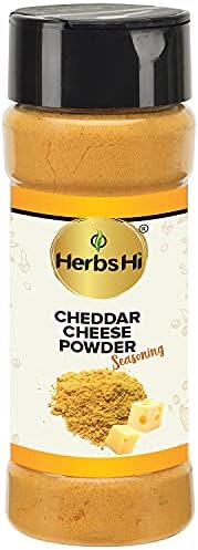HerbsHi Cheddar Cheese Powder for popcorn, fries, pastas, breads & velvety cheesy sauce 55 Gm X 1