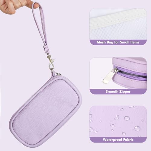Image of Portable Tampon Storage Bag,Tampon Holder for Purse, Small Organizer Bag with Handle, PU Period Pouch, Small Case for Feminine Products with Zipper Period Bags for Women