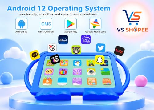 Image of VS SHOPEE 7 Inch Kids Tablet Android 12, 4GB RAM 32GB ROM