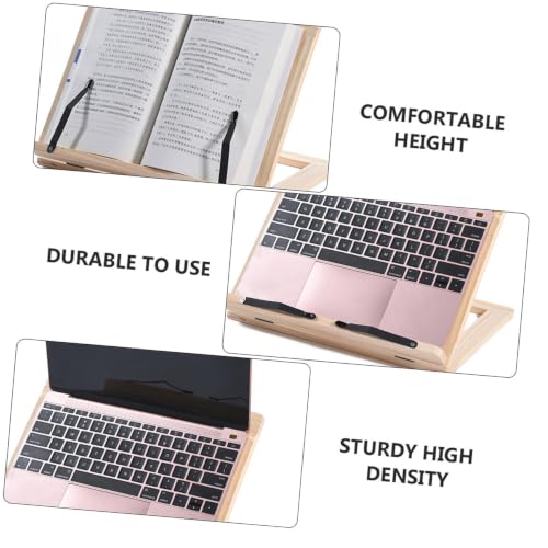 Support de lecture compact FOMIYES en bois beige avec inclinaison modulable - 3