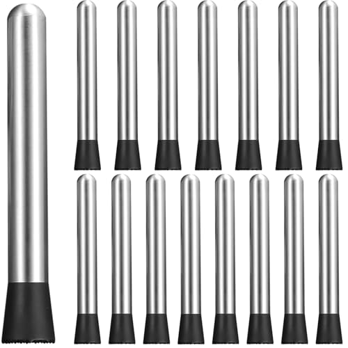 16 Pcs Cocktail Muddlers, 8 inch Muddler for Cocktails, Stainless