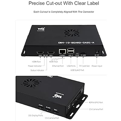 for Raspberry Pi Compute Module 4 IO Board Metal Box (A) Protection Cover Case with Cooling Fan Mini Computer Chassis @XYGStudy (CM4-IO-BOARD-CASE-A)