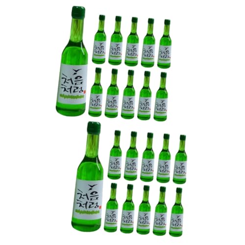 ORFOFE 30 Pcs Simulated Rice Wine De Miniature Bottle Miniature Wine Bottles Fake Red Wine Toy Resin Green