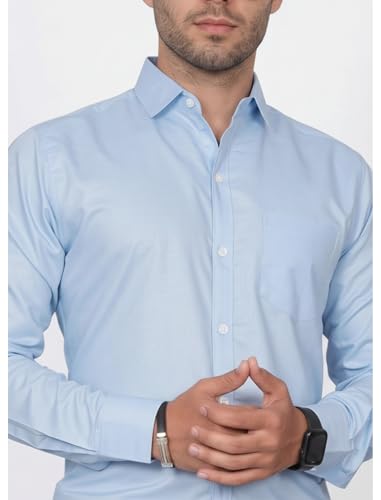 Image of Diverse Men's Solid Formal Shirt | Premium Poly Cotton Full Sleeve Regular Fit Shirt for Men | Stylish Office, Business & Casual