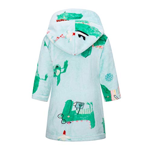 Image of DELEY Children's Bathrobe Boys Girls Hoodie Robes Toddler Soft Pajamas Sleepwear