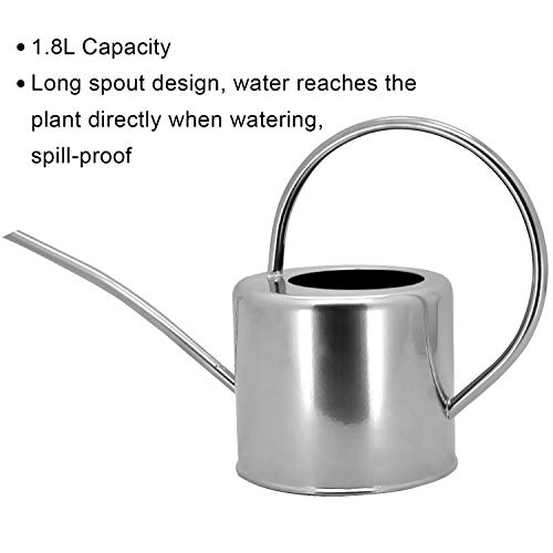 HORTICAN Classic Galvanized Watering Can Small Water Can for Outdoor and Indoor House Plants (0.5 gal/Silver)