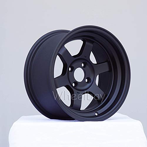 4 Pcs Rota Grid V 15X8 Pcd:4X100 Offset:0 Hb67.1 Satin Black #TOP2