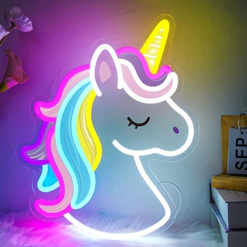 Unicorn Neon Sign, Colorful Unicorn Neon Lights for Wall Decor Di...