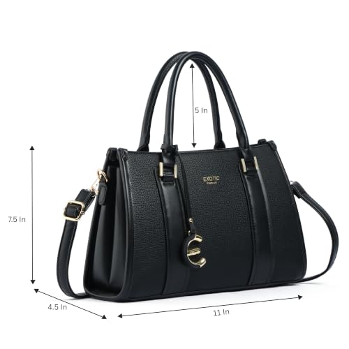 Image of EXOTIC Premium Orlina Duotone Structured Tote Bag for Women | PU Leather Handbag | 2 Compartments with Center Zip | Detachable Sling Strap | Office & Daily Use