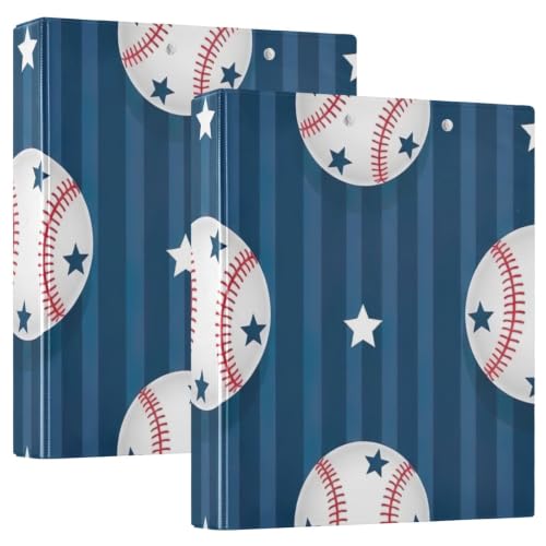 Classeur 3 anneaux 3,8 cm à couverture rigide baseball bleu avec porte-bloc externe grand format