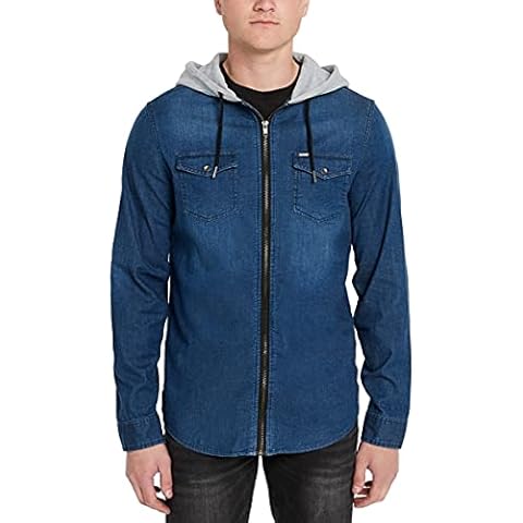 Buffalo David Bitton Men's Shirt Style Shacket Jacket, Medium Blue, Large Cover