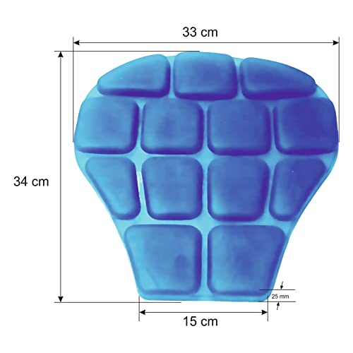 Image of Gel Seat Cushion for Bullet Bike Seat Gel Pad for Support Lower Back, Spine, HIPS Promotes Venting, for All Bike Seat, Weight Distribution 30 x 34 x 2.5 cm (Blue)
