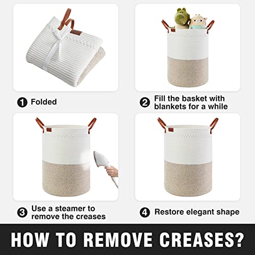 Techmilly Tall Laundry Basket, Large Woven Cotton Rope Dirty Clothes Hamper With Handle For Nursery, Bathroom, Bedroom - 72L #TOP5