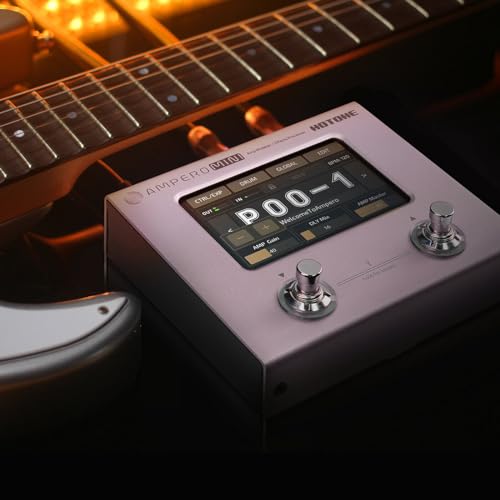 Image of Hotone Ampero Mini MP-50 PT Guitar Bass Amp Modeling IR Cabinets Simulation Multi Language Multi-Effects with Expression Pedal Stereo OTG USB Audio Interface (PURPLE TARO)