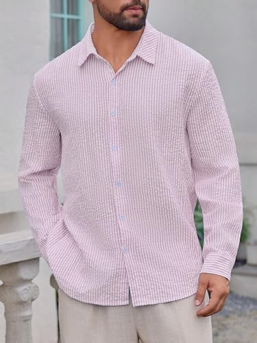 Image of Lymio Men Shirt || Striped Shirt for Man || Full Sleeve || Casual Style (Packs Also Available) (Crush-Lining-New)