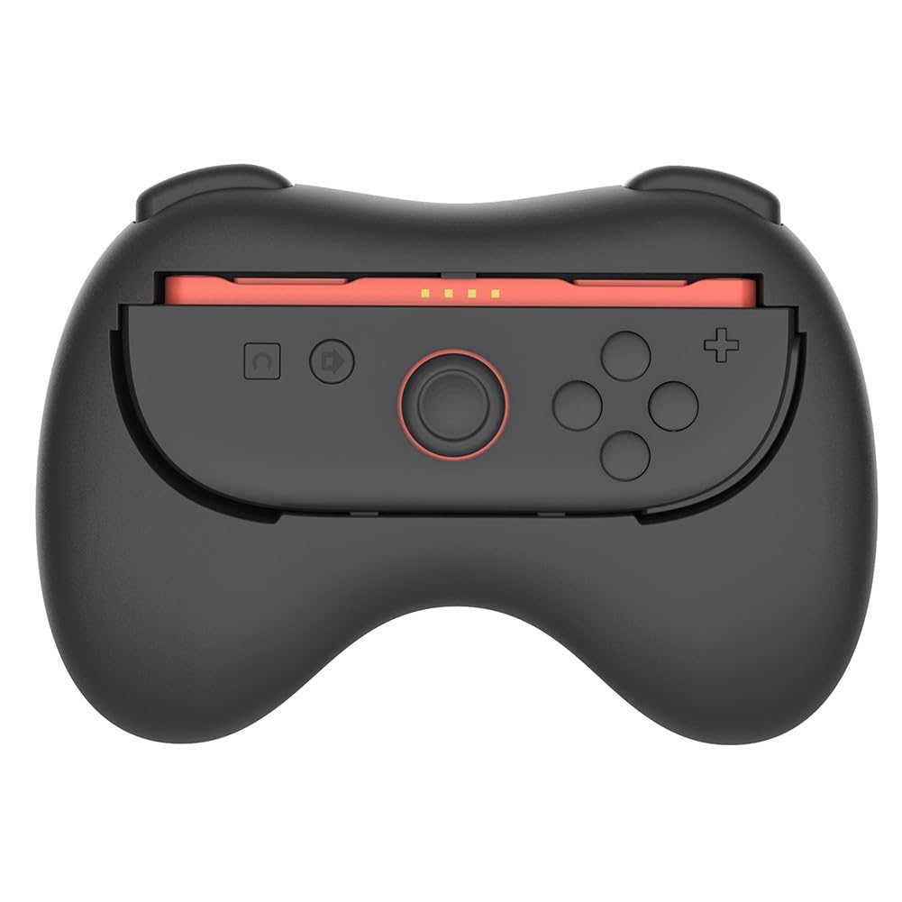 Impugnatura per Nintendo Switch2, accessori ergonomici per controller ABS, per Compact 14 x 10 x 3,5 cm, compatibile con console Switch 2, nero/per rosso-blu