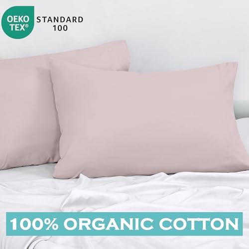 Image of ROYALE LINENS 300 Thread Count 100% Long Staple Combed Cotton Pillowcases Set of 2 - Ultra Soft -Standard Bed Pillow Cover- 20 inchx26 inch -Breathable, Cool & Crisp Percale Pillow Cases (Std, Lavendar)